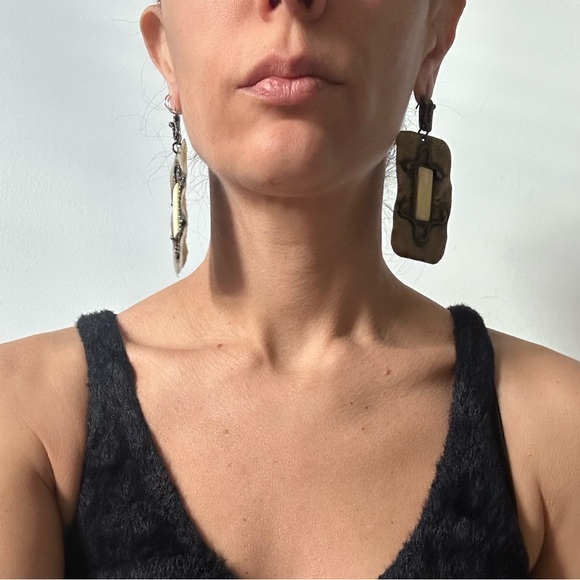 Vintage Brazilian earrings with real ivory detail - Picture 5 of 17